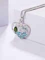 thumb 925 Sterling Silver Natural Chrome Diopside Heart Minimalist Necklace 2
