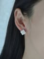 thumb 925 Sterling Silver Square Trend Stud Earring 1