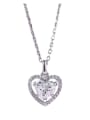 thumb 925 Sterling Silver Cubic Zirconia Heart Dainty Necklace 0