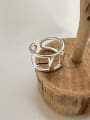 thumb 925 Sterling Silver Square Hollow Vintage Stackable Ring 0