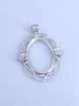 thumb 925 Sterling Silver Rhodium Plated Oval Pendant Setting Stone Size: 20*28MM 0