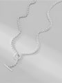 thumb 925 Sterling Silver Geometric Minimalist Hollow Chain Long Strand Necklace 2