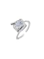 thumb 925 Sterling Silver Cubic Zirconia Square Vintage Band Ring 3
