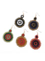 thumb Alloy Bead embroidery threads Round Bohemia Hand-Woven Drop Earring 1