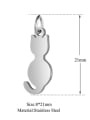 thumb Stainless steel Cat Charm Height : 8 mm , Width: 21 mm 1