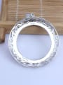 thumb 925 Sterling Silver Rhodium Plated Round Pendant Setting Stone size: 28*28mm 3