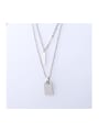 thumb Stainless steel Geometric Trend Multi Strand Necklace 0