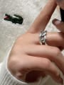thumb 925 Sterling Silver Geometric Chain Vintage Band Ring 1