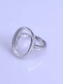 thumb 925 Sterling Silver 18K White Gold Plated Geometric Ring Setting Stone size: 15*20mm 1