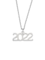 thumb Stainless steel Irregular Minimalist Number Pendant Necklace 0