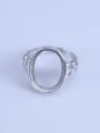 thumb 925 Sterling Silver 18K White Gold Plated Geometric Ring Setting Stone size: 13*18mm 0