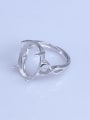 thumb 925 Sterling Silver 18K White Gold Plated Geometric Ring Setting Stone size: 13*18mm 1