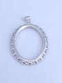 thumb 925 Sterling Silver Round Pendant Setting Stone size: 30*39m 0