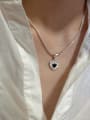 thumb 925 Sterling Silver Cubic Zirconia Black Heart Vintage Necklace 1