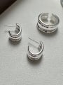 thumb 925 Sterling Silver  Minimalist Smooth Three-Layer Earrings Stud Earring 2