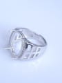 thumb 925 Sterling Silver 18K White Gold Plated Geometric Ring Setting Stone size: 12*19mm 1