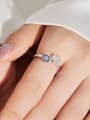thumb 925 Sterling Silver Cubic Zirconia Palm Dainty Band Ring 1