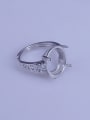 thumb 925 Sterling Silver 18K White Gold Plated Geometric Ring Setting Stone size: 12*15mm 2
