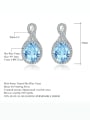 thumb 925 Sterling Silver Natural Blue  Topaz Geometric Luxury Drop Earring 2