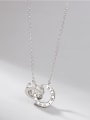 thumb 925 Sterling Silver Cubic Zirconia White Round Minimalist Necklace 0