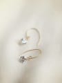thumb 925 Sterling Silver Cubic Zirconia Round Dainty Hook Earring 1