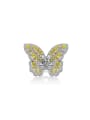 thumb 925 Sterling Silver High Carbon Diamond Yellow Butterfly Luxury Band Ring 0