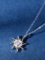 thumb 925 Sterling Silver Rhinestone Sun Flower Minimalist Necklace 1
