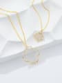 thumb 925 Sterling Silver Imitation Pearl Clover Minimalist Necklace 1