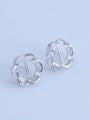 thumb 925 Sterling Silver 18K White Gold Plated Geometric Earring Setting Stone size: 10*10mm 2