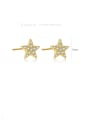 thumb 925 Sterling Silver Cubic Zirconia Pentagram Dainty Stud Earring 3