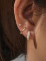 thumb 925 Sterling Silver Cubic Zirconia Geometric Dainty Stud Earring 1