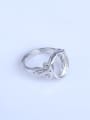 thumb 925 Sterling Silver 18K White Gold Plated Geometric Ring Setting Stone size: 10*12mm 2