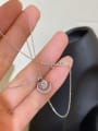 thumb 925 Sterling Silver Cubic Zirconia Moon Dainty Necklace 0