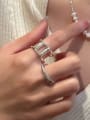 thumb 925 Sterling Silver Square Hollow Vintage Stackable Ring 1