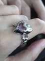 thumb 925 Sterling Silver Cubic Zirconia Heart Vintage Band Ring 1