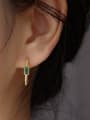 thumb 925 Sterling Silver Cubic Zirconia Geometric Minimalist Huggie Earring 1
