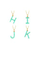 thumb 925 Sterling Silver Turquoise Letter Dainty Necklace 0