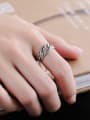 thumb 925 Sterling Silver Geometric Vintage Hollow  Geometric Chain Band Ring 1