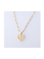 thumb Stainless steel Hollow Diamond Love Necklace 0