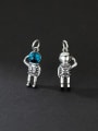thumb S925 silver old astronaut artificial stone pendant 0