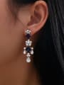 thumb 925 Sterling Silver Cubic Zirconia Oval Luxury Cluster Earring 2