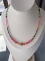 thumb Titanium Steel Natural Stone Multi Color Geometric Bohemia Beaded Necklace 1