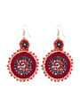 thumb Alloy Bead embroidery threads Round Bohemia Hand-Woven Drop Earring 0