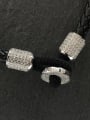 thumb 925 Sterling Silver High Carbon Diamond Artificial Leather Geometric Hip Hop Handmade Weave Bracelet 2