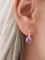 thumb 925 Sterling Silver Cubic Zirconia Geometric Minimalist Hook Earring 1