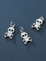 thumb 925 Sterling Silver Skull Charm Height : 15.5 mm , Width: 9 mm 2