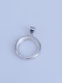 thumb 925 Sterling Silver Rhodium Plated Round Pendant Setting Stone size: 14*14mm 0