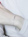 thumb 925 Sterling Silver Cubic Zirconia Heart Dainty Adjustable Bracelet 1