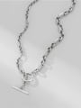 thumb 925 Sterling Silver Irregular Vintage Asymmetric chain Necklace 2