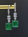 thumb 925 Sterling Silver Cubic Zirconia  Geometric Luxury Cluster Earring 1